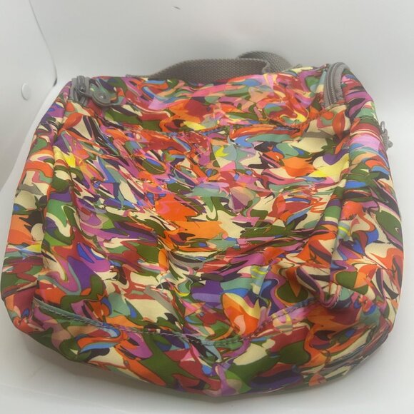 Kipling Multicolor Printed Crossbody Bag With Adjustable Grey Strap & Zipper Poc - Picture 4 of 12